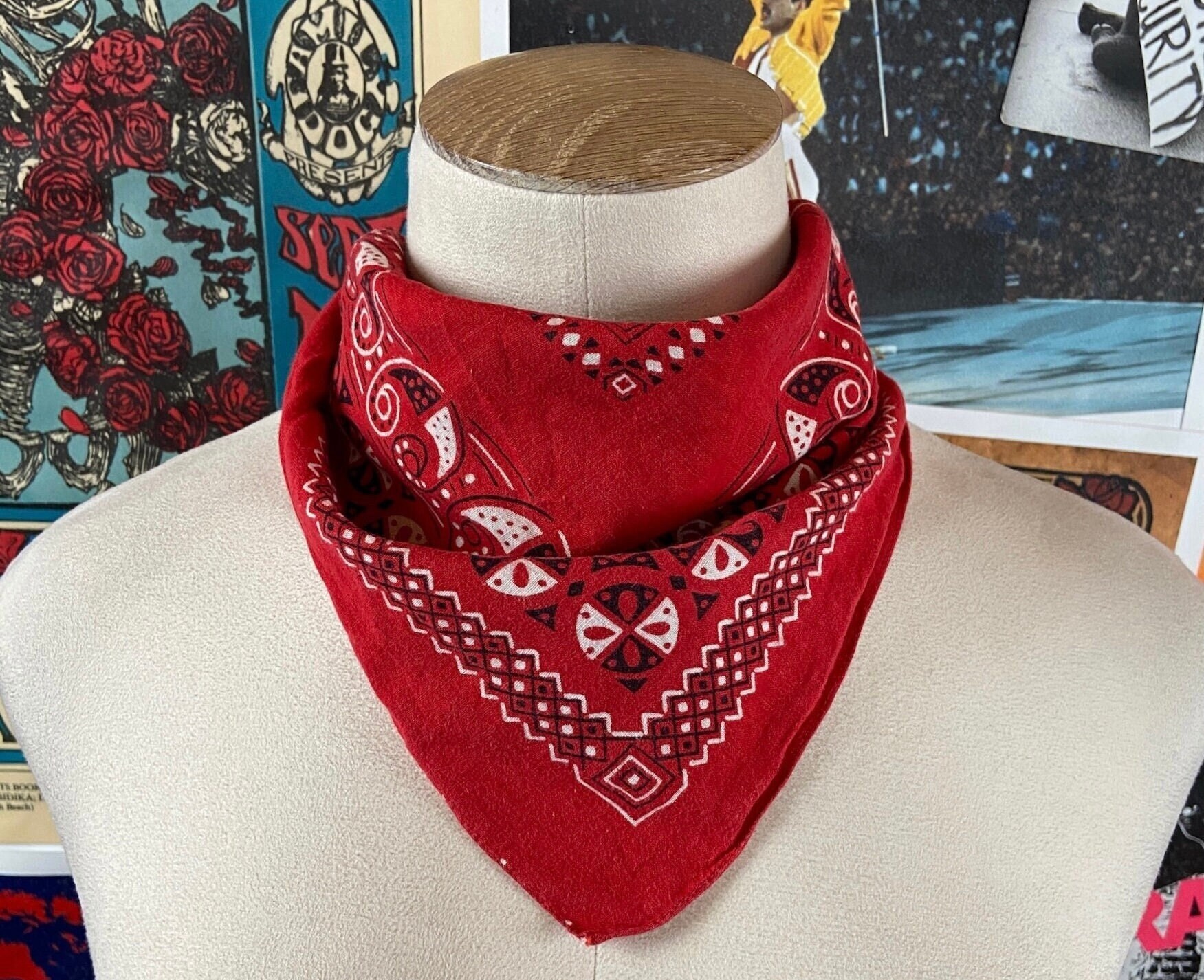 Vintage 60s-70s Red Fast Color 100% All Cotton RN 15234