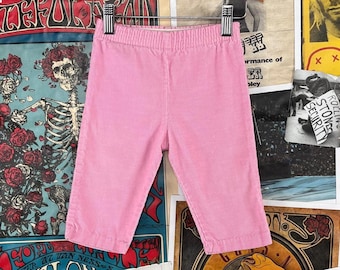 Vintage 80s Light Pink Baby Girl Kids Retro Corduroy Elastic Waist Pants 9-12 Month USA Barbie Children's Clothing Spring