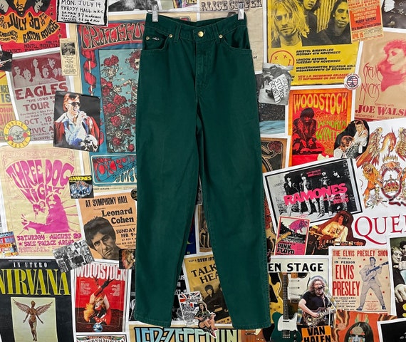 Vintage 1990s Dark Green Denim Jeans Vintage 1990s Dark Green Denim Jeans