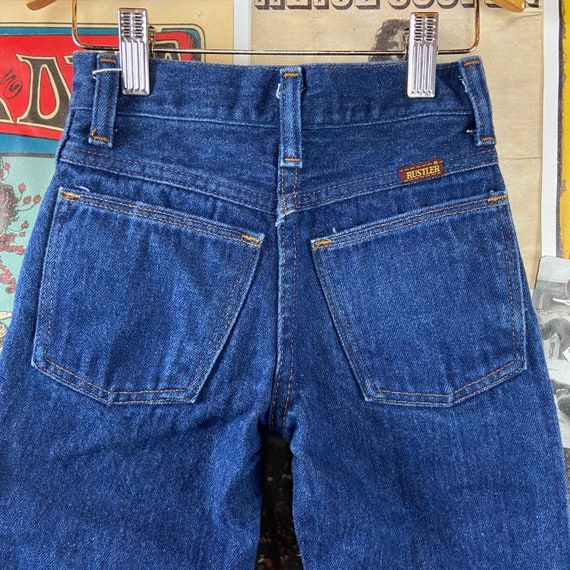 Vintage Kids 70s-80s Dark Wash Blue Rustler Bootc… - image 4