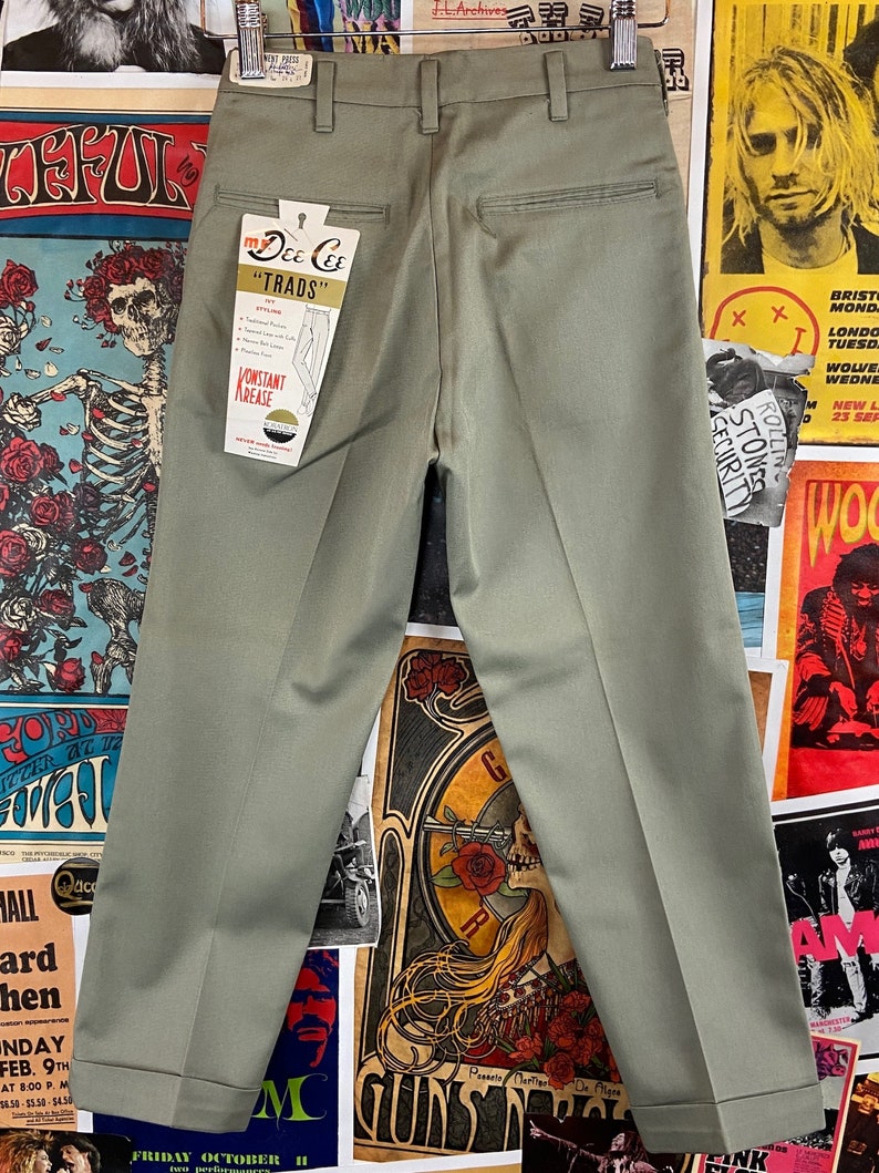 Vintage Kids Boys 60s-70s Gray Mr. Dee Cee Trads Trousers 6X-7 Tall, Retro Boys Plain Preppy Mod Dress Pants Deadstock Back to School image 7