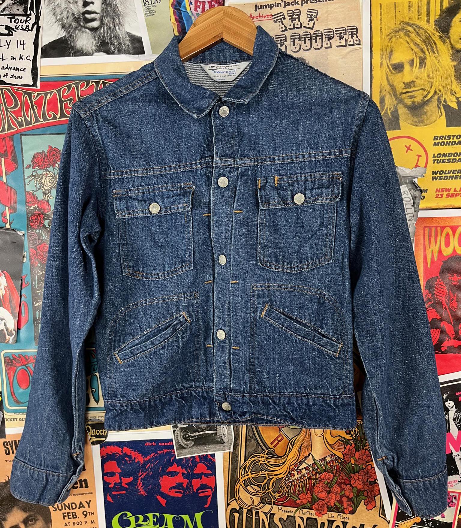 Vintage Kids 70s Blue Denim Four Pocket Jcpenney Towncraft Denim