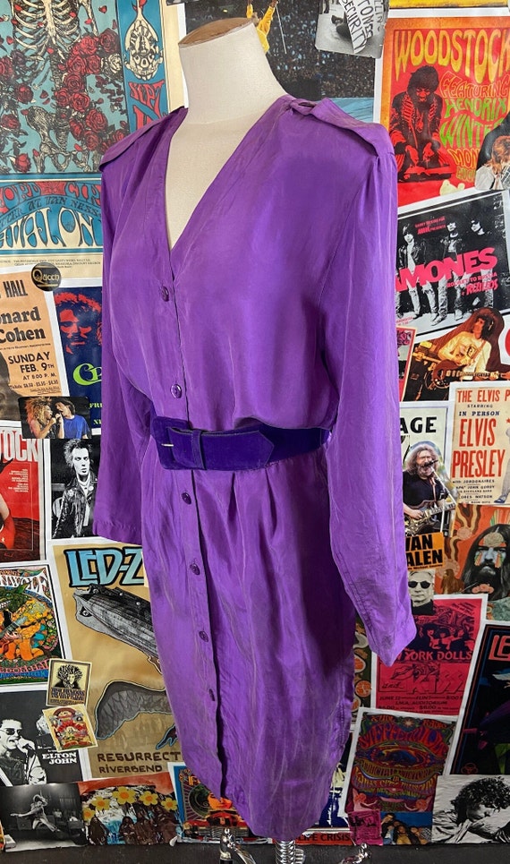 Vintage Women's 80s-90s Purple Silk Diane Gilman … - image 3