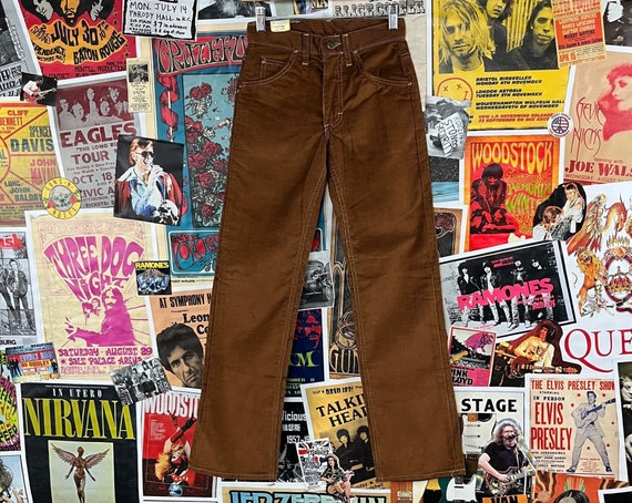 Men Corduroy Pants Cotton Trousers 70s 80s Retro Straight Business Slim Fit  Red