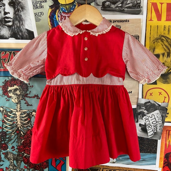 Vintage 1970s 12-18 mesi maglione rosso colletto bianco ragazzo ragazza rosso vintage jumper Abbigliamento Abbigliamento unisex bimbi Maglioni 