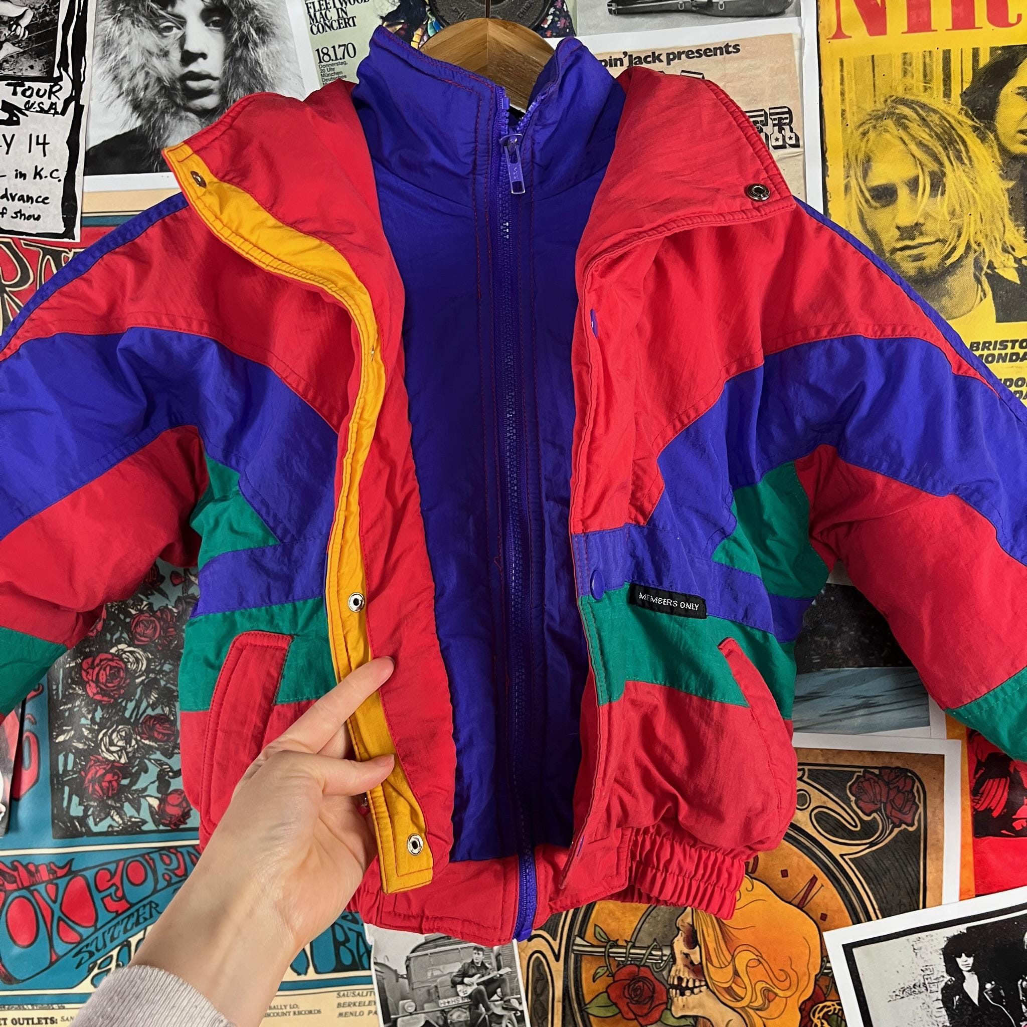 Vintage Kids 90s Colorblock Members Only Zip up Hooded Nylon