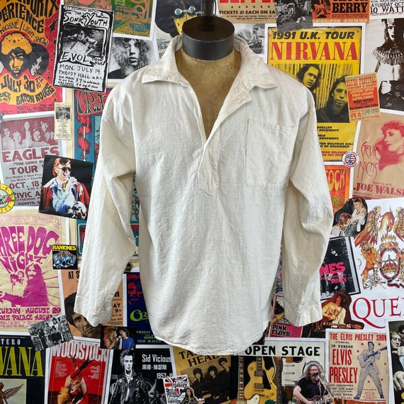 Vintage Men's 1960s-70s Sexy Off White Long Sleeve