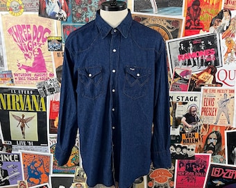 Chemise bleu WRANGLER pour Homme - Vestiaire Collective