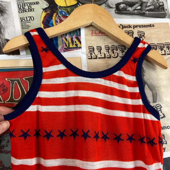 Vintage Kids 60s-70s Red White Blue Stars & Strip… - image 2