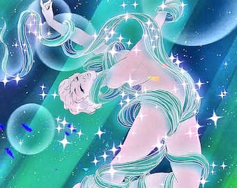 Sailor Mercury HOLOGRAPHIC Transformation Print 8"x10"