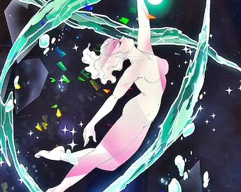 Sailor Neptune HOLOGRAPHIC Transformation Print 8"x10"