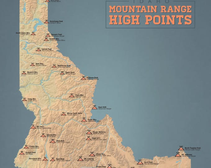 Idaho Mountain Range Highpoints Map 18x24 Poster Etsy Il 680x540.1336681216 Ggpv