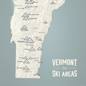 Vermont Ski Resorts Map 18x24 Poster Etsy Il 1dox 