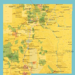New Mexico State Parks & Bundesgebiete Karte 18x24 Poster