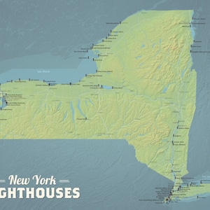 Poster Phares de New York 18 x 24 pouces