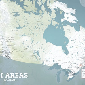 Kanada SkiResorts Map 24x36 Poster