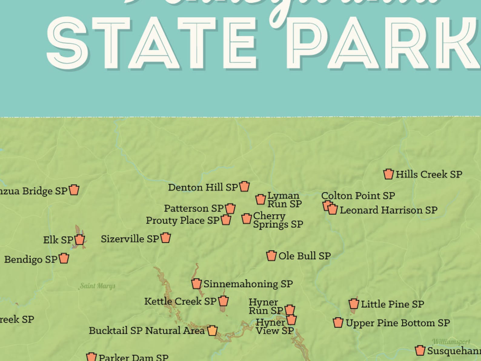 pennsylvania-state-parks-map-18x24-poster-etsy