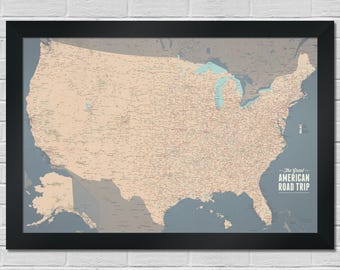 1915年のアメリカ合衆国地図、高解像度プリント最大60x40インチ