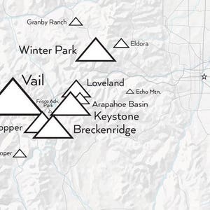 Colorado Ski Resorts Map 11x14 Print - Etsy