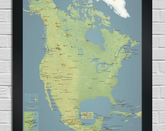 North America National Parks Map 24x36 Poster