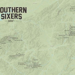North Carolina & Tennessee 'Southern Sixers' Map 11x14 Print