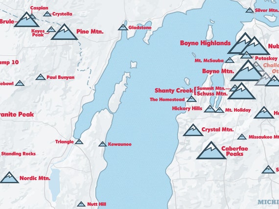 Midwest Ski Resorts Map Upper Midwest Ski Resorts Map 18X24 Poster | Etsy Uk