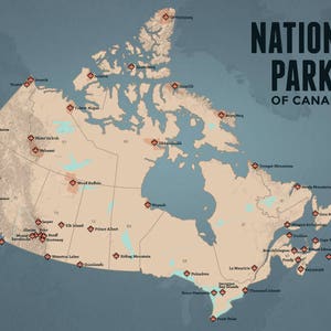 Canada National Parks Map 18x24 Poster