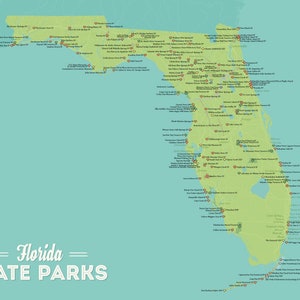 Kaart van 18 x 24 met kaart van de staatsparken van Florida