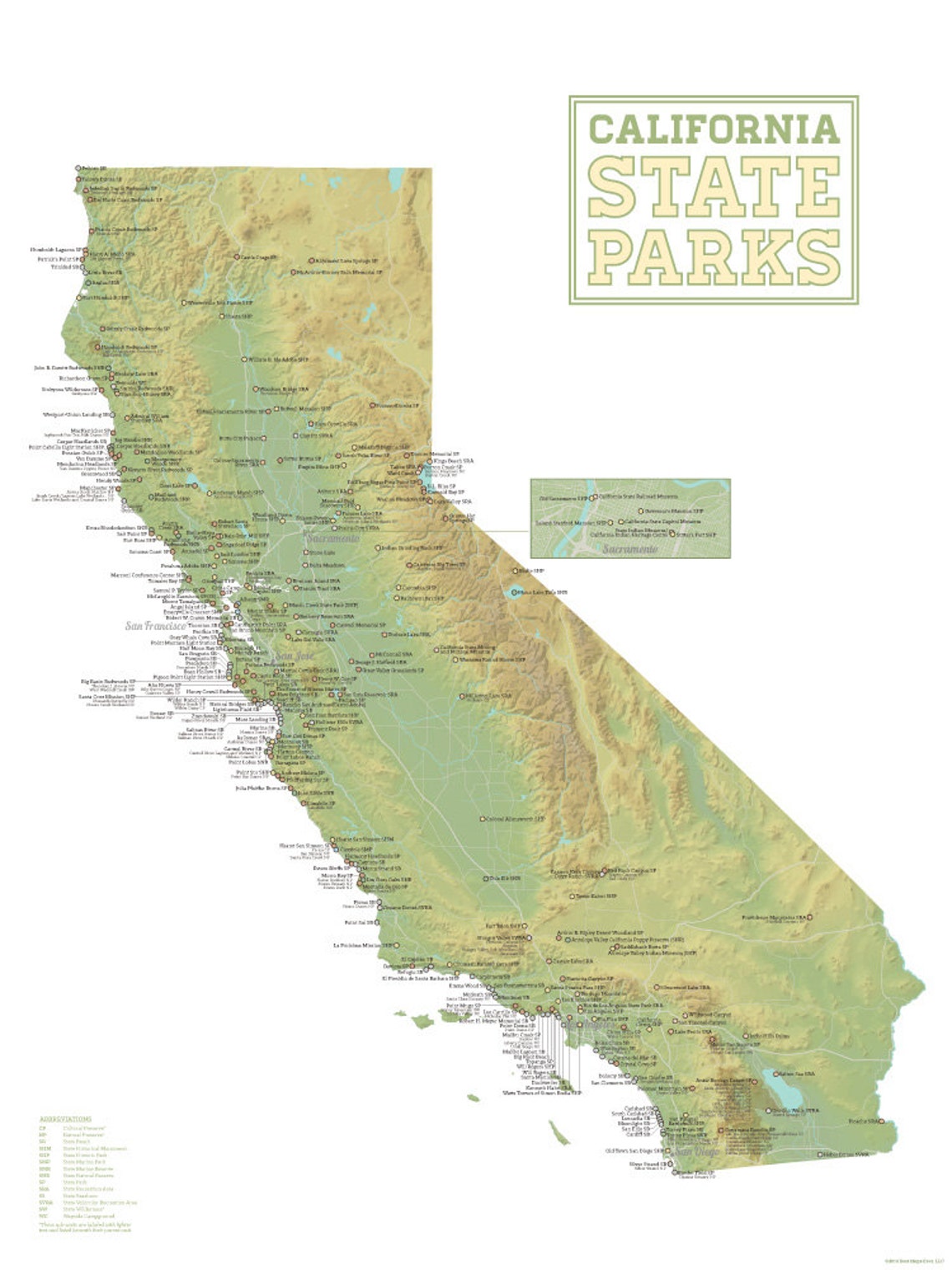 California State Parks Map 18x24 - Il 1140xN.1049515438 81gy 