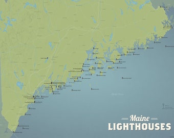 Maine Lighthouses 18x24 Poster