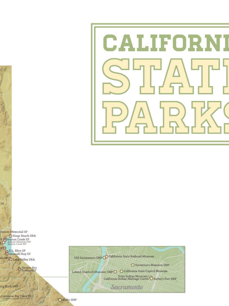 California State Parks Map 18x24 Poster - Etsy