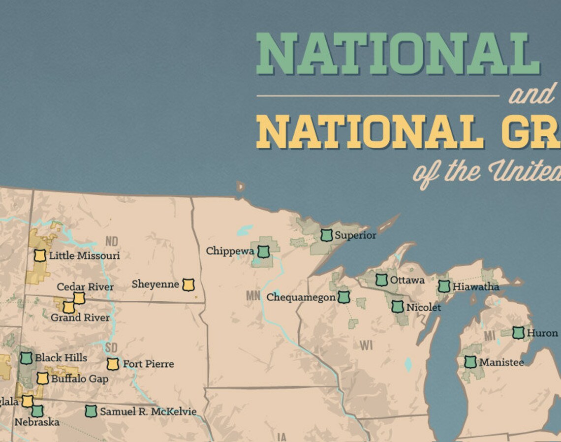 US National Forests Map 11x14 Print - Il 1140xN.1140752542 S1gj 