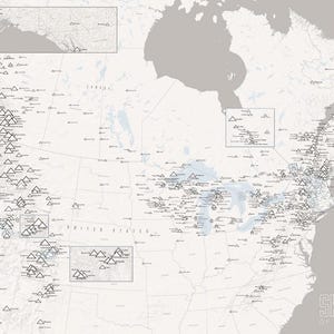North America Ski Resorts Map 24x36 Poster - Etsy