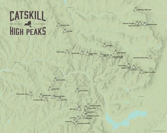 Catskill High Peaks Map 11x14 Print