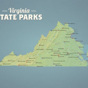 Virginia State Parks Karte Druck 11x14