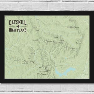 Póster del mapa de los Altos Picos de Catskill (18 x 24 pulgadas)