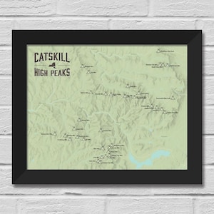 Mapa de los Altos Picos de Catskill (impresión de 11 x 14 pulgadas)