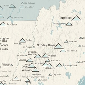 Northeast Ski Resorts Map 24x36 Poster | Etsy