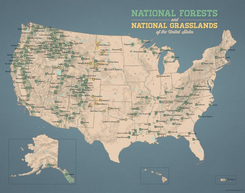 US National Forests Map 11x14 Print Etsy Il 794xN.1140752540 Amyc 