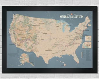 US National Trails System Map 24x36 Poster