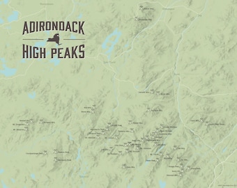Map Of Adirondack 46ers Adk 46Er Map | Etsy