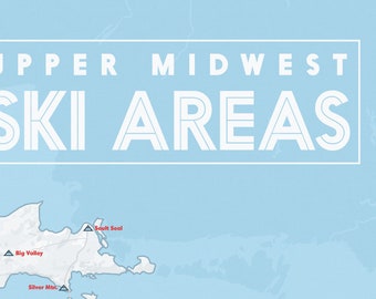 Midwest Ski Resorts Map Upper Midwest Ski Resorts Map 24X36 Poster | Etsy