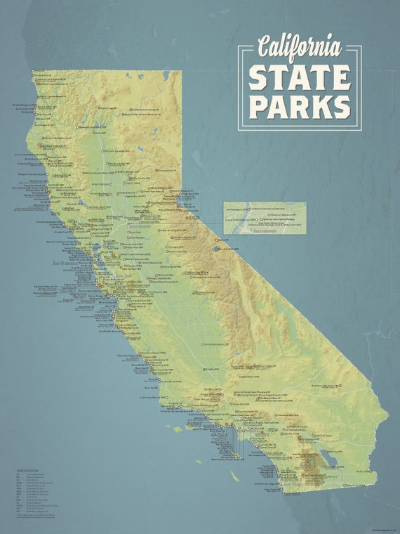 California State Parks Map California State Parks Map 18X24 Poster | Etsy Australia