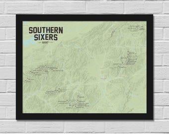 Kaart van 18 x 24 met kaart 'Southern Sixers' van Noord-Carolina en Tennessee