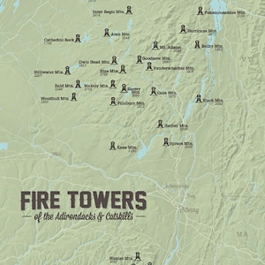 Etsy Adirondack Fire Tower Challenge Map