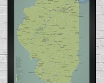 Illinois State Parks & Public Lands Map 24x36 Poster