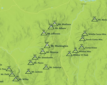 48 4000 Footers Map New Hampshire 4000 Footers Premium Framed 18X24 Poster | Etsy Ireland