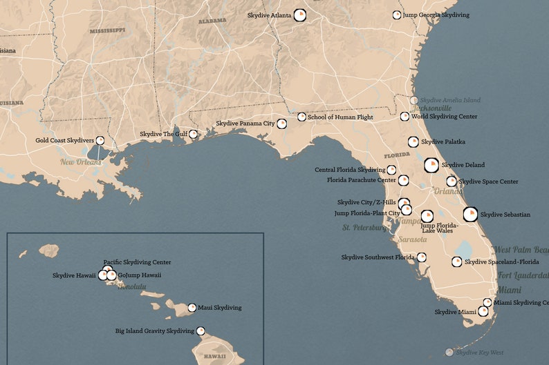 US Skydiving Dropzones Map 24x36 Poster image 2