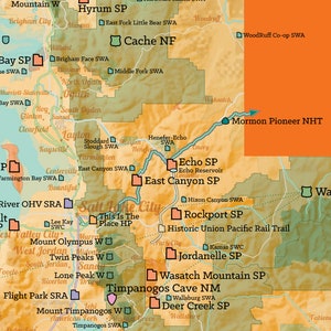 Utah State Parks & Federal Lands Map 18x24 Poster - Etsy