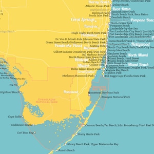 Florida Beaches Map 18x24 Poster - Il 300x300.1570326638 Aoah 
